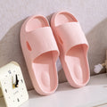 Solid Color Thick Bottom Home Slippers Summer Non-slip Floor Bathroom Slipper Women Men Couples Shoes