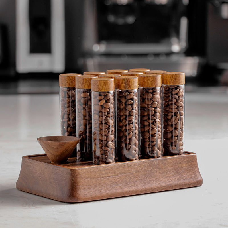 Magnetic Suction Coffee Bean Storage Bottle Test Tube Glass Display Stand