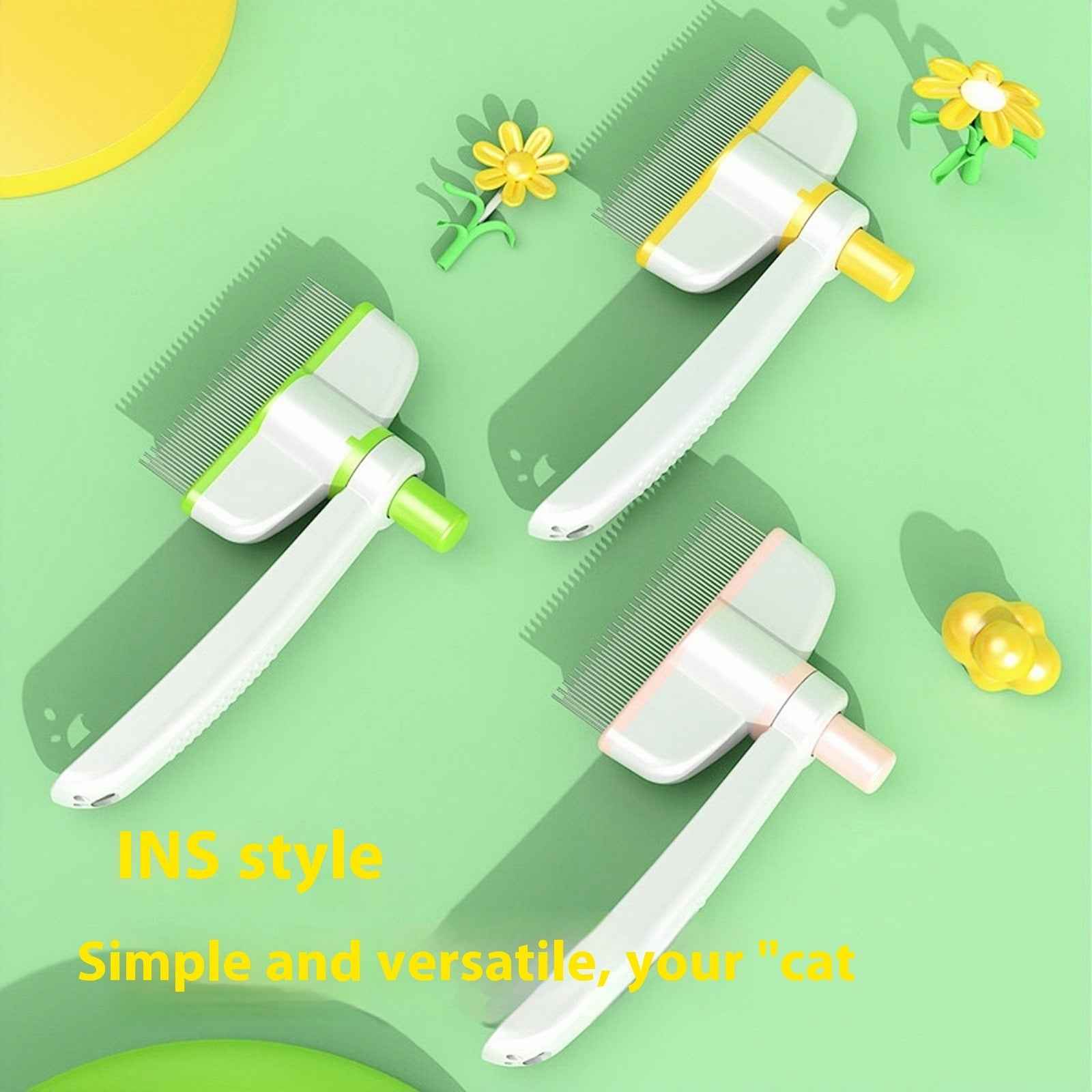 Cat Comb Tie Removal Floating Hair Magic Long Hair Pet Self-Cleaning Row Dog Cat Comb Grooming Supplies Flea Removal Brush Pets Products