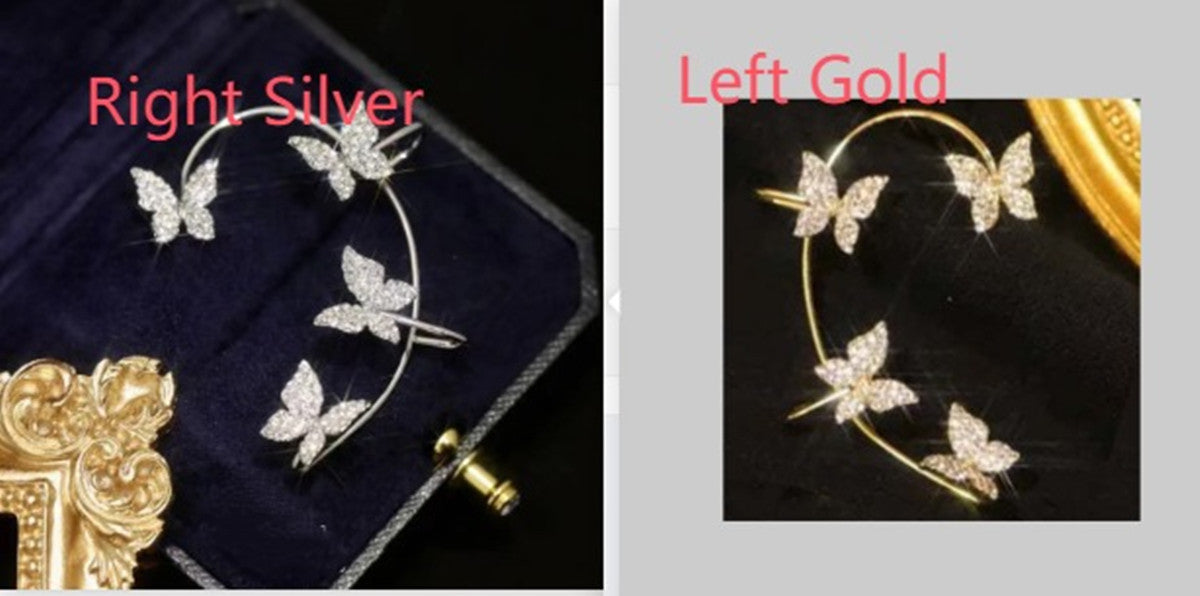 Fashion Earring Butterfly Ear Clip And Ear Hook Jewelry