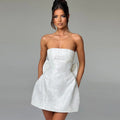 Women's Tube Top Dress With Big Bow Fashion Summer Sleeveless Pary Evenning Dresses
