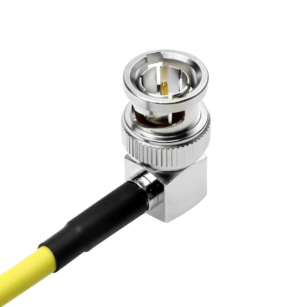 Alvin's Cables 12G SDI Cable Flexible, BNC Male to Male Right Angle for RED Komodo| Atomos Monitor 75 Ohm Shielded Cable for 4K Video Camera 50cm|19in
