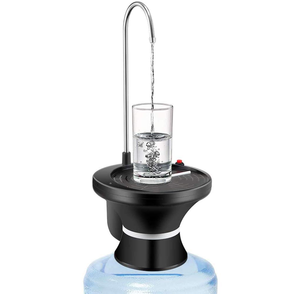 Water Dispenser for 5 Gallon Bottle, Electric Drinking Water Bottle Pump for 2-5 Gallon Jugs, USB Rechargeable Water Pump with 2 Switch Control for Home, Office, Camping