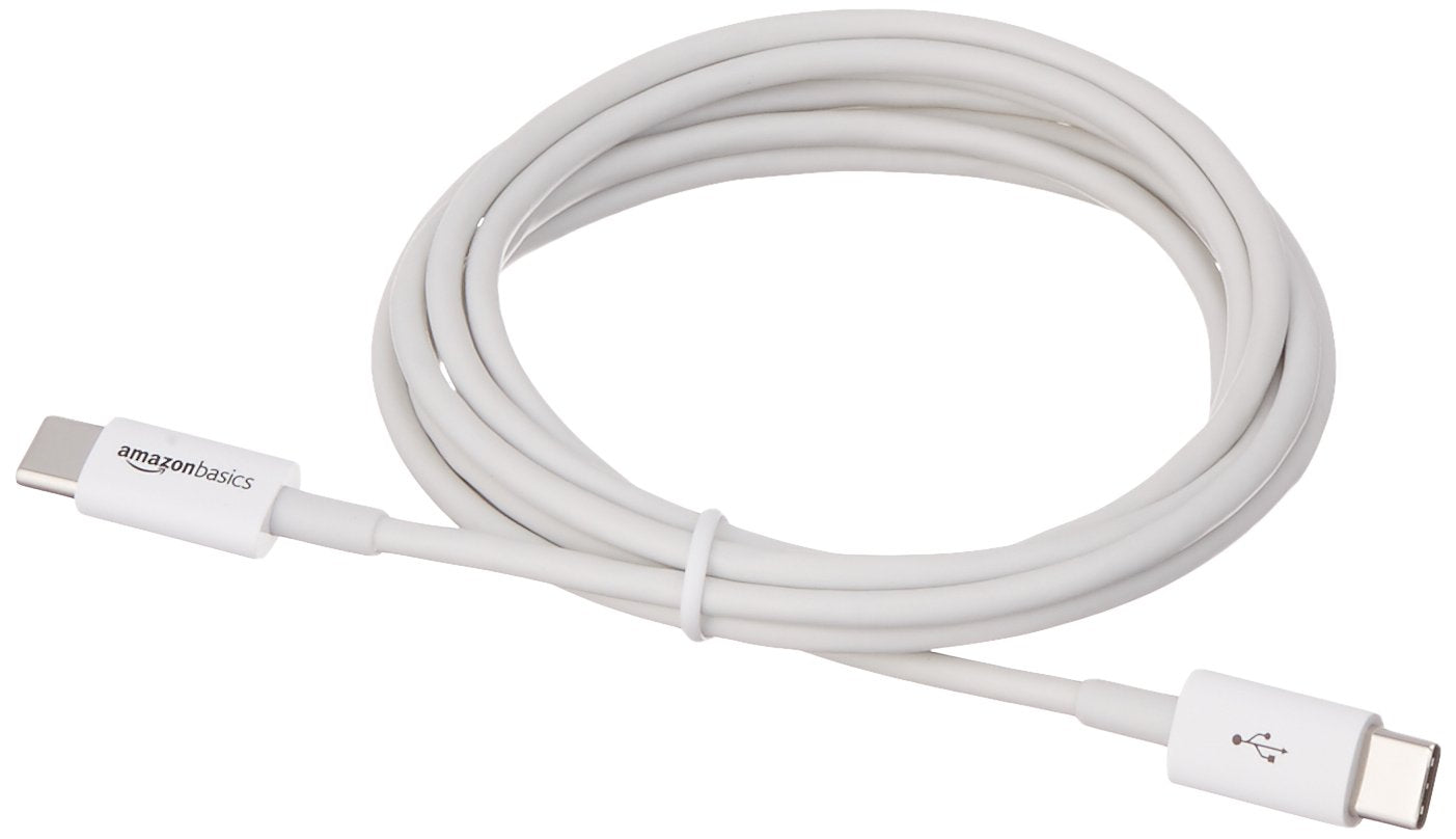 Amazon Basics USB-C to USB-C Fast Charger Cable, 480Mbps Speed, USB-IF Certified, for Fast Charging Apple iPhone 16/15, iPad, MacBook, Samsung Galaxy, Tablets, Laptops, 6 Foot, White