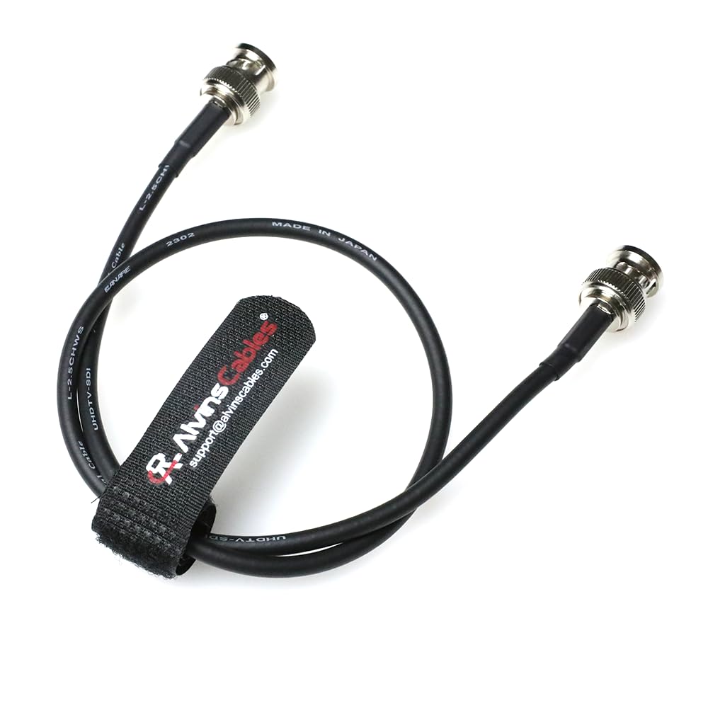 Alvin's Cables 12G SDI Cable Flexible, BNC Male to Male Right Angle for RED Komodo| Atomos Monitor 75 Ohm Shielded Cable for 4K Video Camera 50cm|19in
