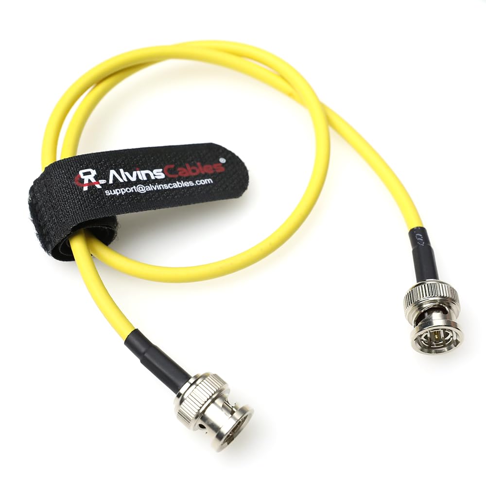 Alvin's Cables 12G SDI Cable Flexible, BNC Male to Male Right Angle for RED Komodo| Atomos Monitor 75 Ohm Shielded Cable for 4K Video Camera 50cm|19in