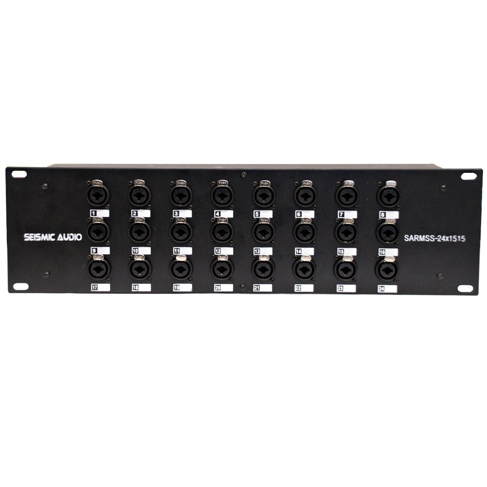 Seismic Audio SARMSS-16x515 Rack Mount 16 Channel XLR TRS Combo Splitter Snake Cable - 5' & 15' XLR trunks