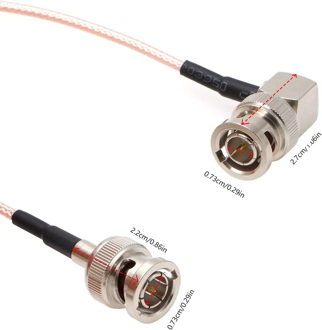 Alvin's Cables 3G SDI Cable BNC to BNC Cable Thin Flexible for Sony FS5| FS7| FX6, for Canon C300, Blackmagic URSA Camera, Atomos Ninja| Shogun Monitor, Right Angle 60CM| 2ft