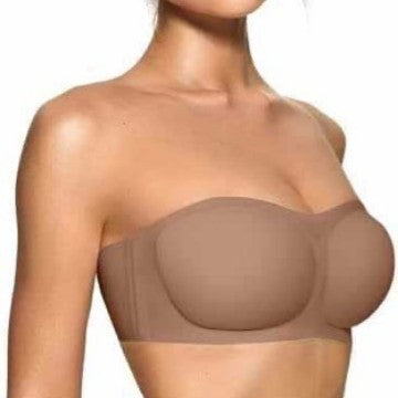 Womens Strapless Push-up Bandeau Bra