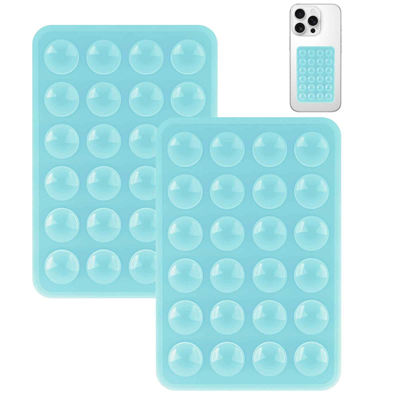 Yojaro 4Pack Silicone Suction Phone Case Mount, Silicon Adhesive Smartphones Stand Sticky, Hands-Free Phone Accessories Holder for Selfies and Videos (Black & White & Translucent & Light Pink)