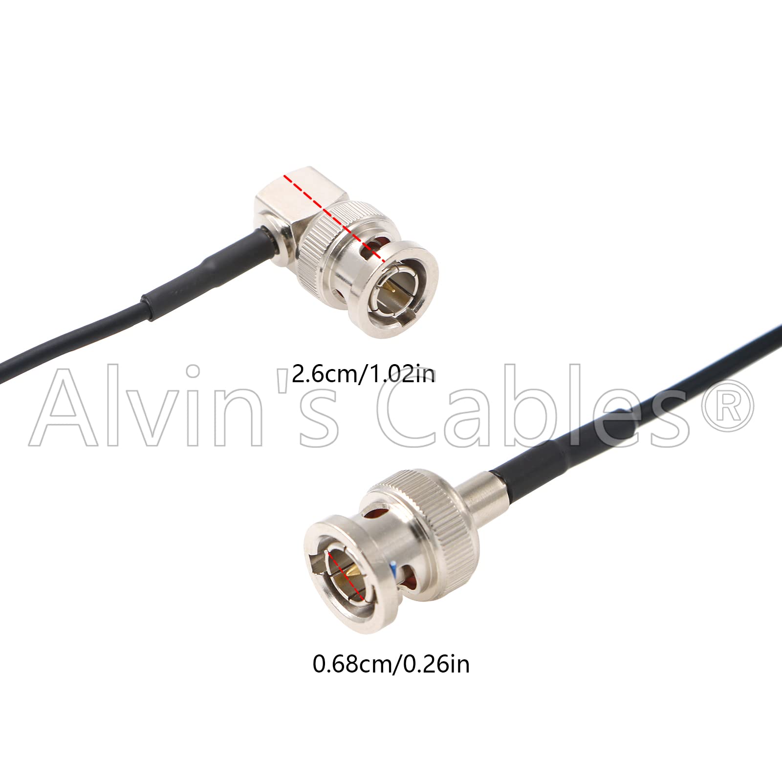 Alvin's Cables 3G SDI Cable BNC to BNC Cable Thin Flexible for Sony FS5| FS7| FX6, for Canon C300, Blackmagic URSA Camera, Atomos Ninja| Shogun Monitor, Right Angle 60CM| 2ft