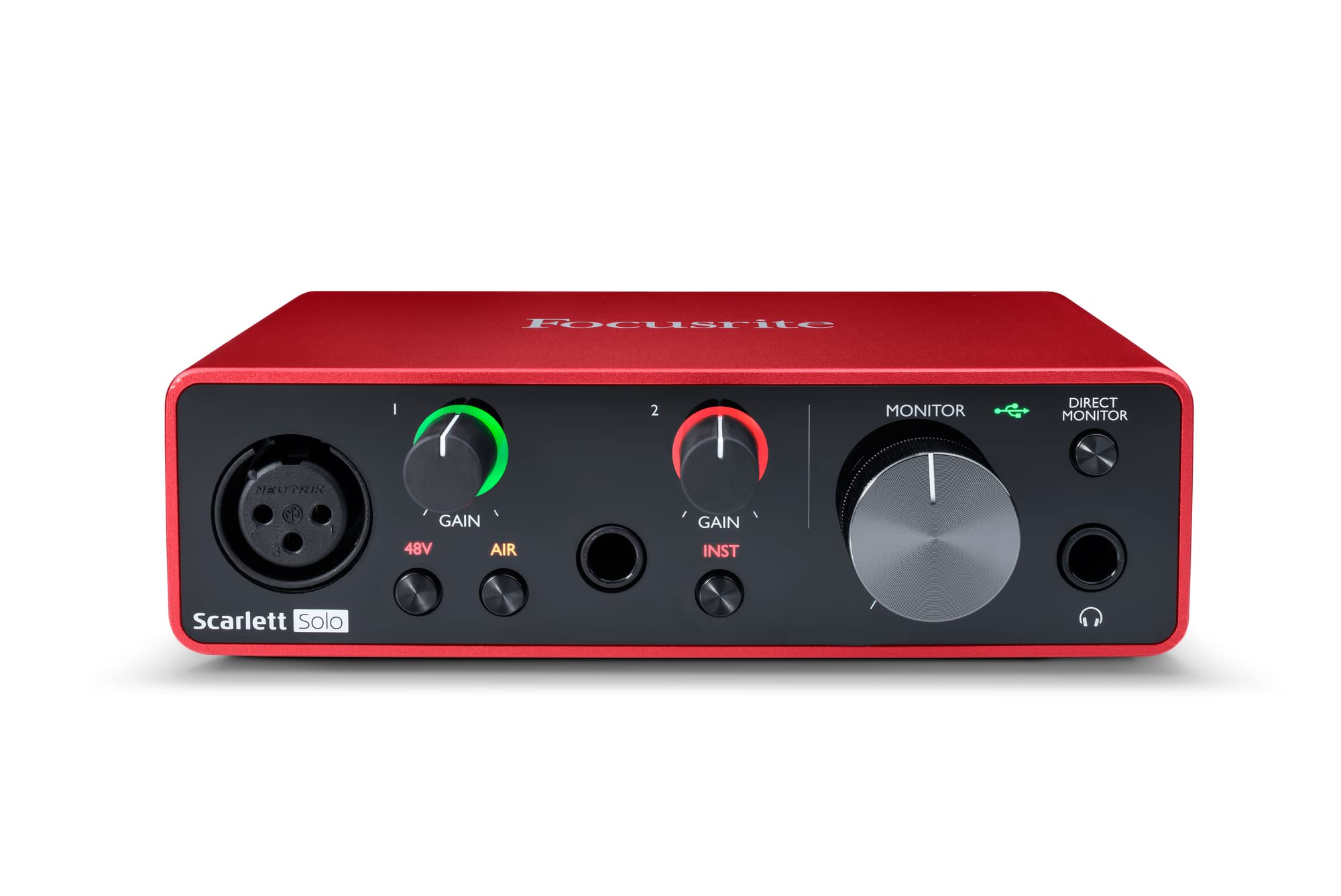 Focusrite Scarlett 2i2 4th Gen USB Audio Interface for Recording, Songwriting, Streaming and Podcasting — High-Fidelity, Studio Quality Recording, and All the Software You Need to Record