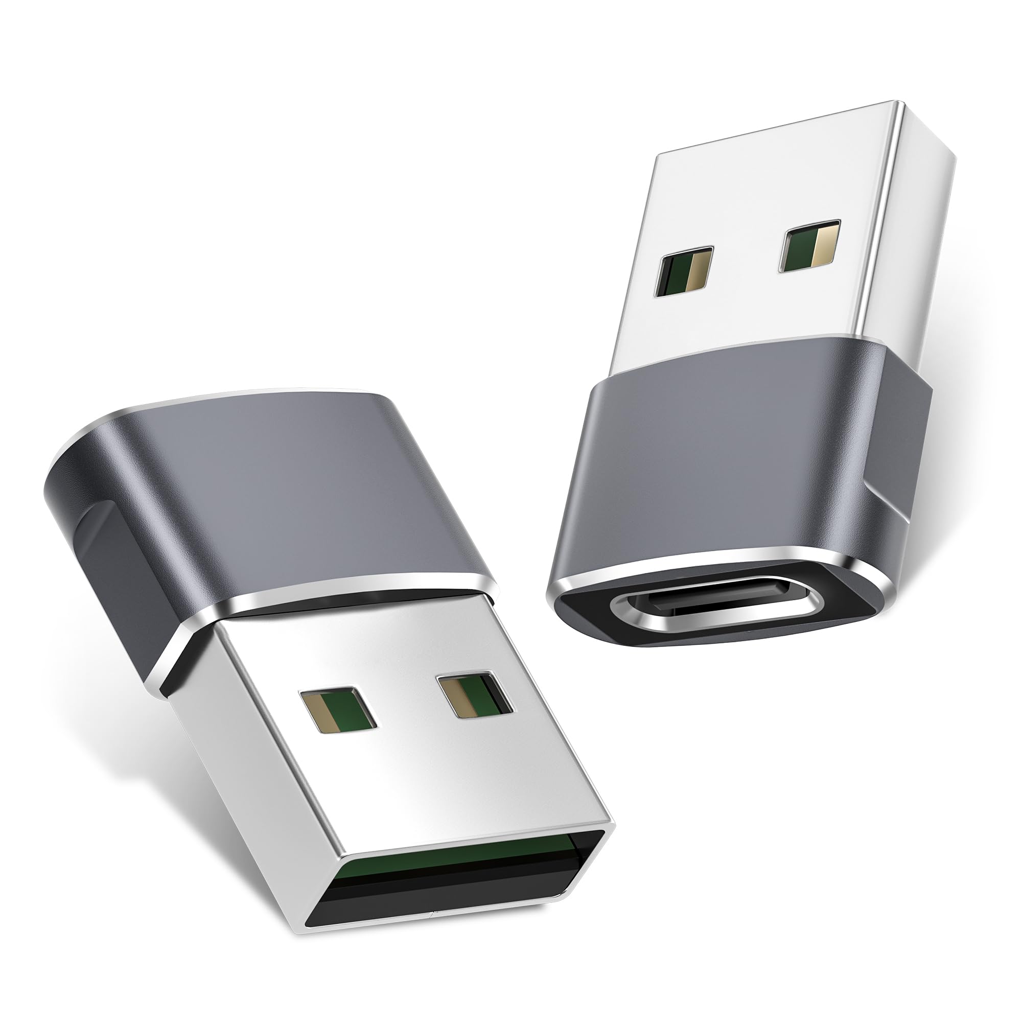 Basesailor USB to USB C Adapter for iPhone 17 Pro Max,17e 16 15 Charger Adapter 2Pack,Type C Female to USBA Male Converter for Apple Watch iWatch S11/10,AirPods Pro 3 4,iPad mini 7 Air,Samsung S26 S25