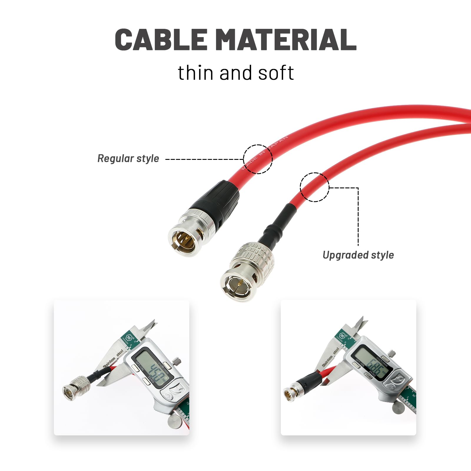 Alvin's Cables 12G SDI Cable Flexible, BNC Male to Male Right Angle for RED Komodo| Atomos Monitor 75 Ohm Shielded Cable for 4K Video Camera 50cm|19in