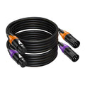 XLR Cables, XLR Microphone Cable 25 ft 6 Pack, Gold-Plated 3-pin XLR Speaker Cable Male to Female Balanced Mic Cable