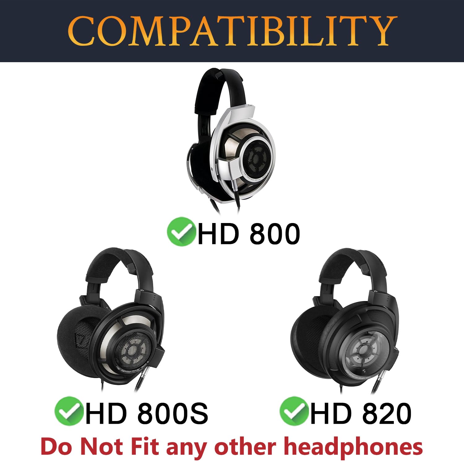 SOULWIT Headphone Cable for Sennheiser HD800/HD800S/HD820, Nylon Braided Audio Cable Replacement, 6N OCC + Silver-Plated OCC, 3 m/10 ft, 3.5 mm Plug & 6.35 mm Adapter