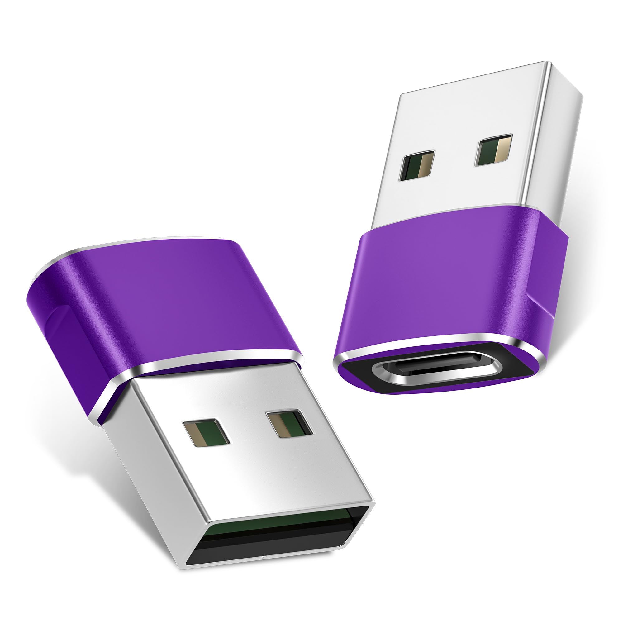 Basesailor USB to USB C Adapter for iPhone 17 Pro Max,17e 16 15 Charger Adapter 2Pack,Type C Female to USBA Male Converter for Apple Watch iWatch S11/10,AirPods Pro 3 4,iPad mini 7 Air,Samsung S26 S25