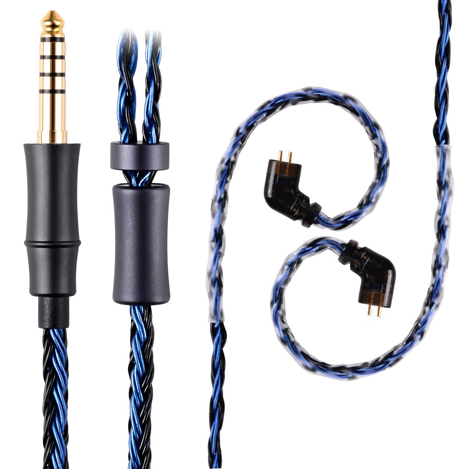 IEM Upgrade Cable, 16 Core Silver Plated Earphone Upgraded Cords, QDC-C Pin 1.5m in Ear Monitor Cable for KZ ZS10 ZSN PRO AS16 CCA CRA C12(Recessed 2pin 3.5mm 4.9ft) Black