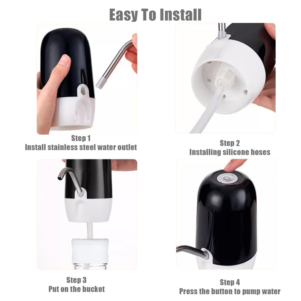 True Dual Water Pump 5 Gallon Water Dispenser,Portable High Battery Capacity USB Charging Water Jug Pump Easy to Use Water Dispenser for 5 Gallon Bottle Camping