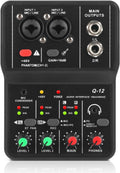 XTUGA USB Audio Interface for PC,Interface for Recording Music Computer Recording Audio Interface XLR with 3.55m Microphone Jack, USB Sound Card for Recording Studio, Ultra-low Latency Plug&Play, Q-12