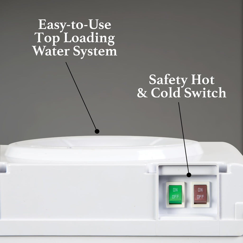 Igloo Top Loading Water Cooler with Removable Drip Tray & Energy-Saving Features- Water Tower with Hot & Cold Temperature Settings- Water Dispenser Fits 3 & 5-Gallon Jugs with Child Safety Lock- White