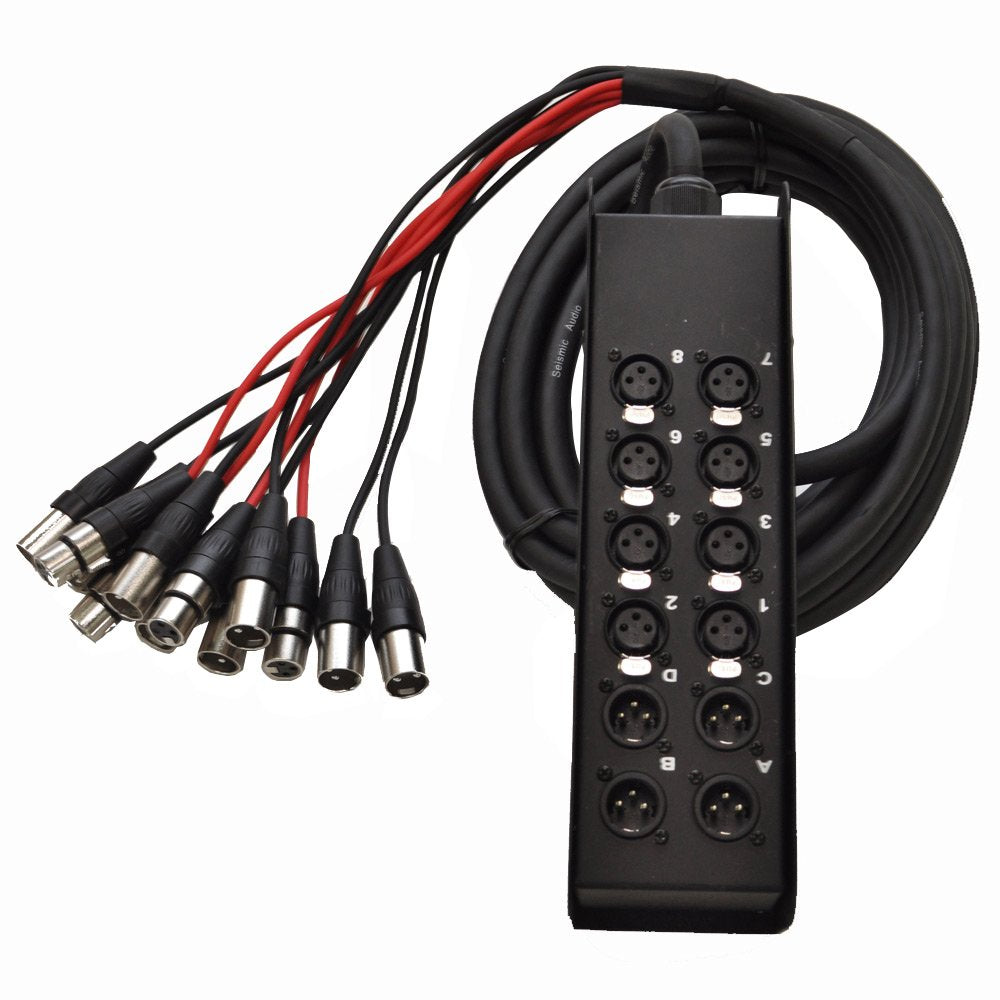 Seismic Audio Speakers 12 Channel Low Profile XLR Send Circuit Board Snake Cable, XLR Splitter Cable, 100 Feet