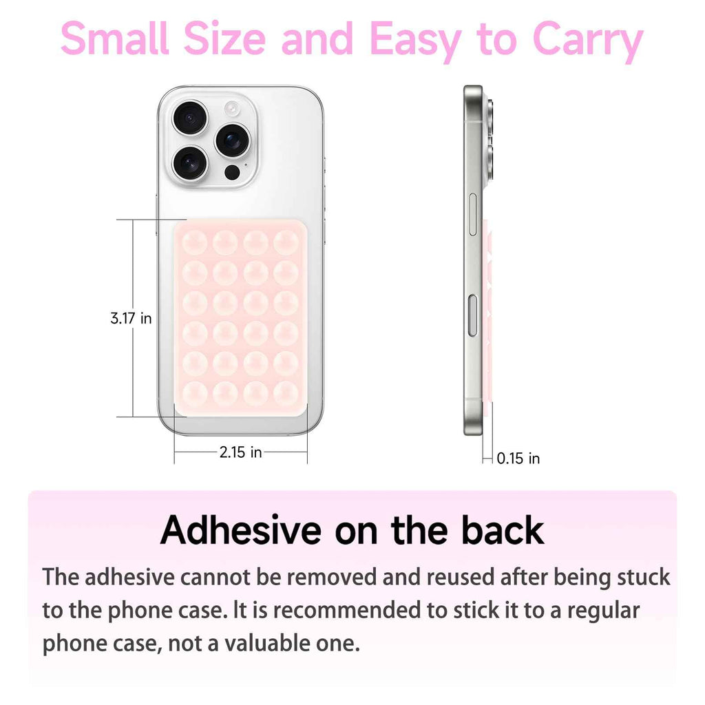 Yojaro 4Pack Silicone Suction Phone Case Mount, Silicon Adhesive Smartphones Stand Sticky, Hands-Free Phone Accessories Holder for Selfies and Videos (Black & White & Translucent & Light Pink)