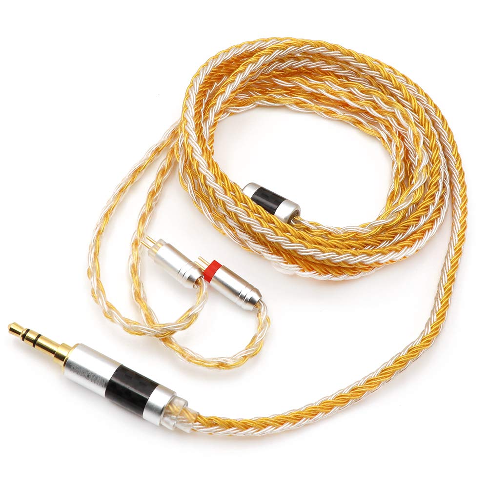Linsoul Tripowin Zonie IEM Cable, 16 Core Silver Plated Earphone Upgraded Cords, 1.25m SPC in Ear Monitor Cable for 7hz Zero:2 Orchestra Lite Cadenza Hype4 Supermix4(2pin 0.78mm, 3.5mm)(Violet)