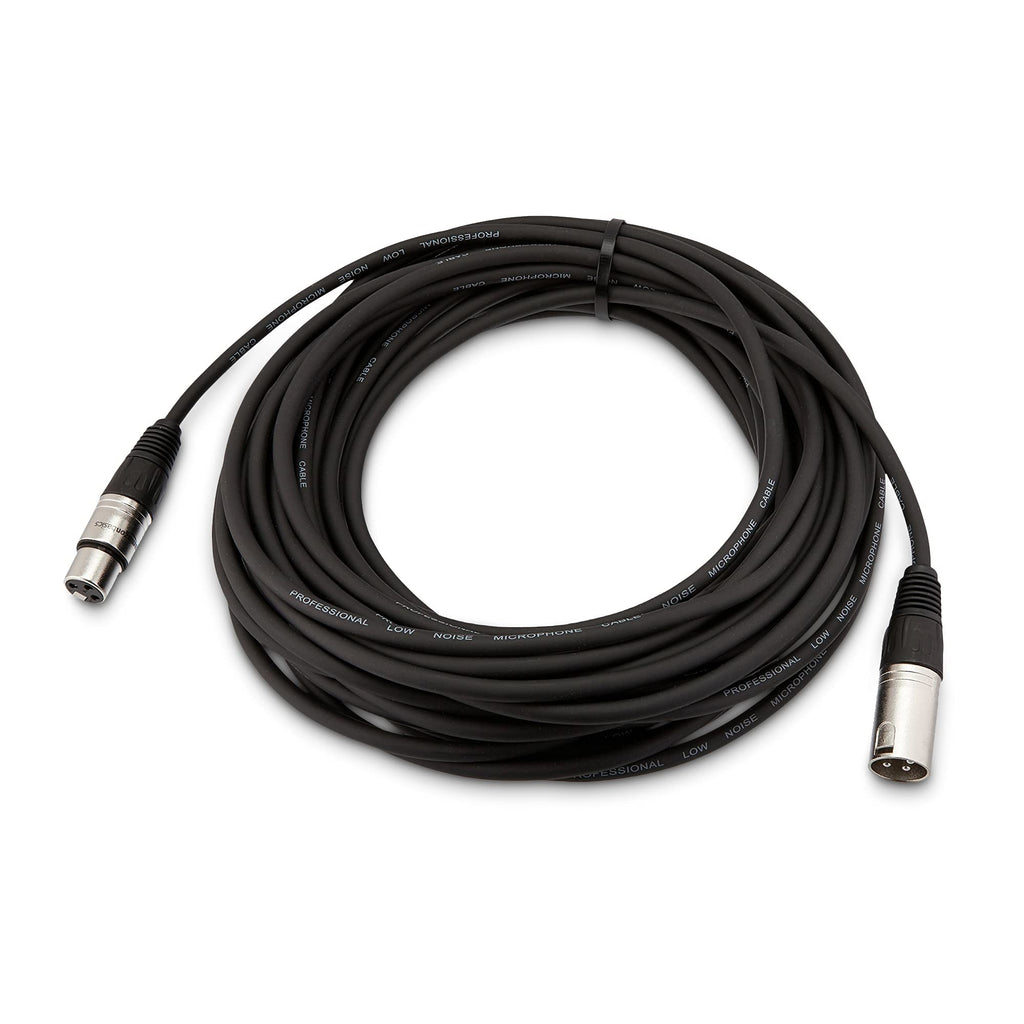 Amazon Basics XLR Male to Female Microphone Cable for Speaker or PA System, Recording Studio, All Copper Conductors, Low Noise Shielding, 6MM PVC Jacket, 6 Foot, Black