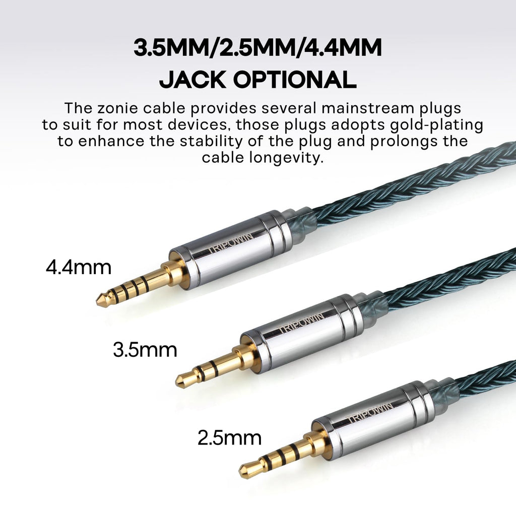 Linsoul Tripowin Zonie IEM Cable, 16 Core Silver Plated Earphone Upgraded Cords, 1.25m SPC in Ear Monitor Cable for 7hz Zero:2 Orchestra Lite Cadenza Hype4 Supermix4(2pin 0.78mm, 3.5mm)(Violet)