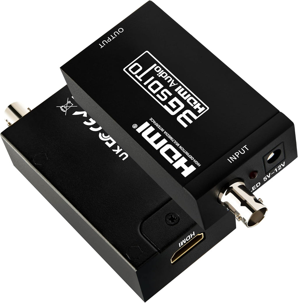 Boobrie SDI to HDMI Converter, Full HD 1080P Video Audio Adapter Supports SD/HD/3G-SDI to HDMI Conversion for Camera Monitor Projector Display