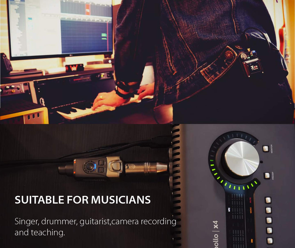 Xvive U4 Wireless in-Ear Monitor System Professional IEM System Transmitter and Beltpack Receiver for Studio, Band Rehearsal,Live Performance (U4)