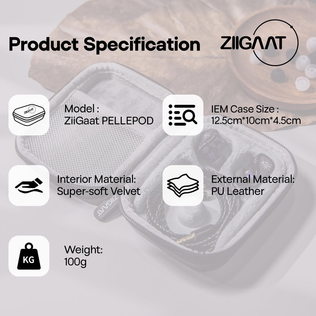 Linsoul ZiiGaat PELLEPOD Leather Earbud Case, Waterproof IEM Storage Box, Hard Carrying Bag, Protective Storage Box, Fit for Earphone ZS10 Pro, Zero: 2, EM6L, EW300, SuperMix 4, Orchestra Lite (Brown)
