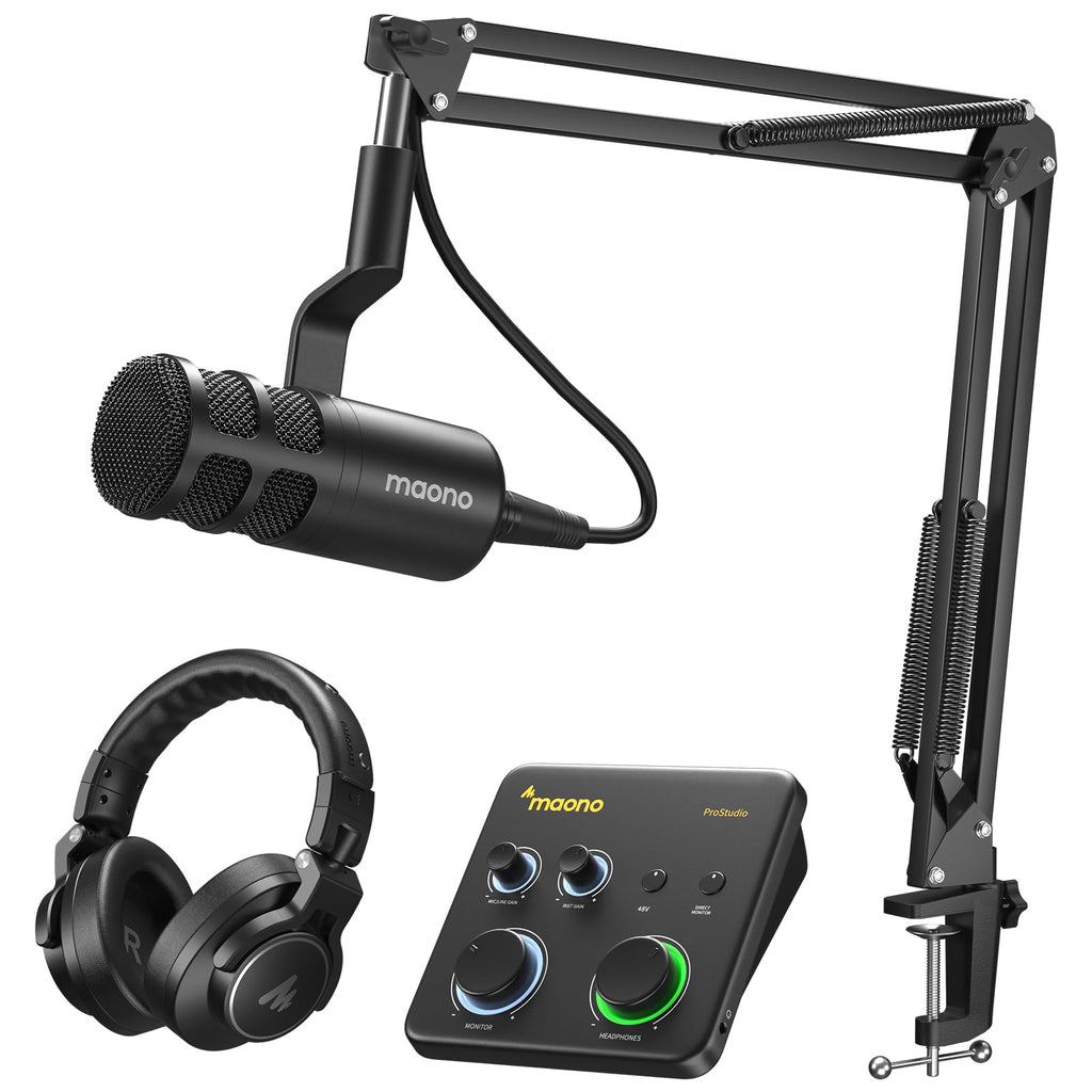 MAONO USB Audio Interface for PC: Interface with XLR Input 24-bit/192kHz Routing Software LOOPBACK ASIO Driver for Recording Music, Home-Studio, Guitar, Podcast, Streaming, DAW(PS22 Lite Black)