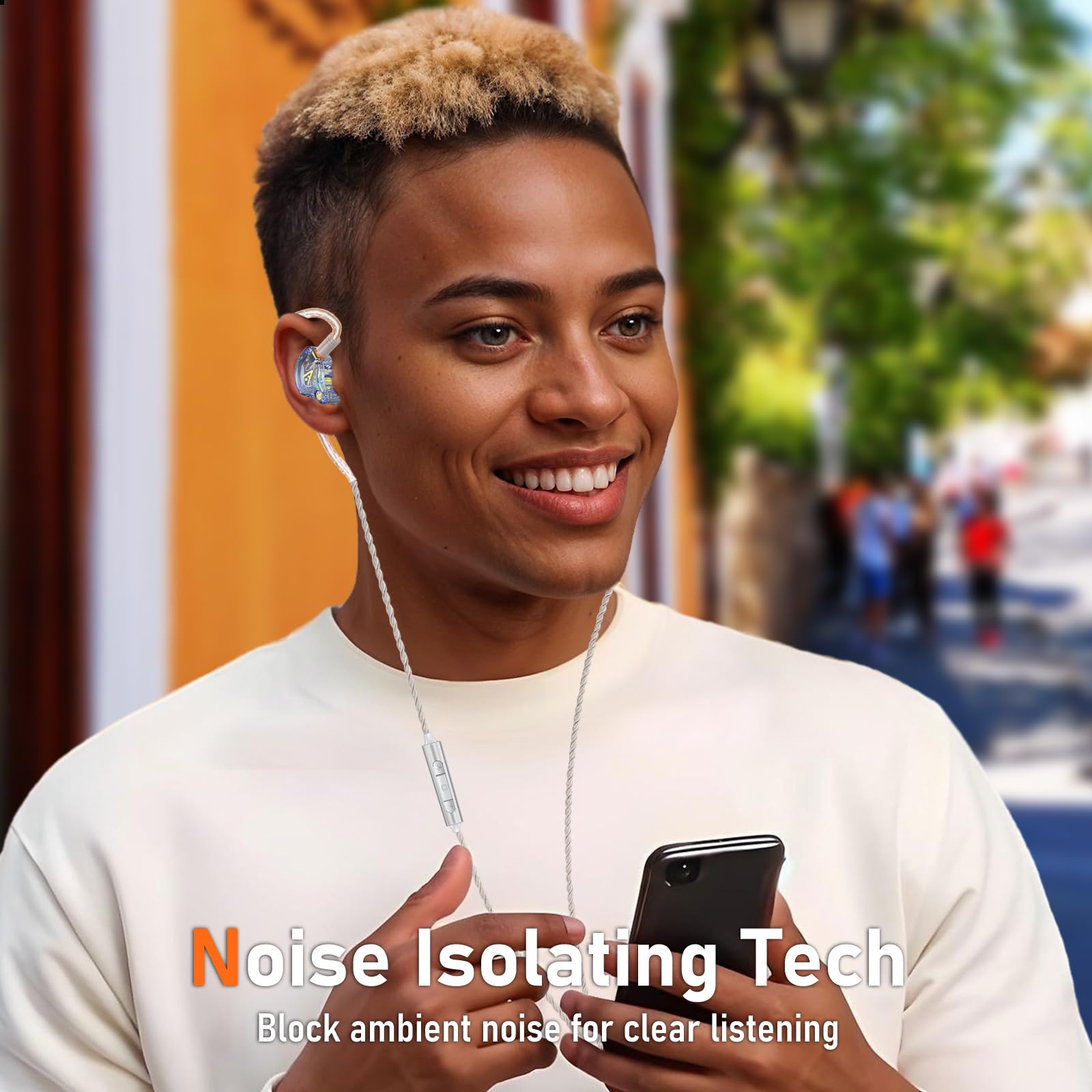 Vibes 202MC USB-C Wired Earbuds - USBC HiFi in Ear Headphones for iPhone 17/16/15 - Noise Isolating Ear Buds w/ Mic - Clear Sound, Deep Bass & Comfort-Fit Earphones - Silver Plated Cord, Carrying Case