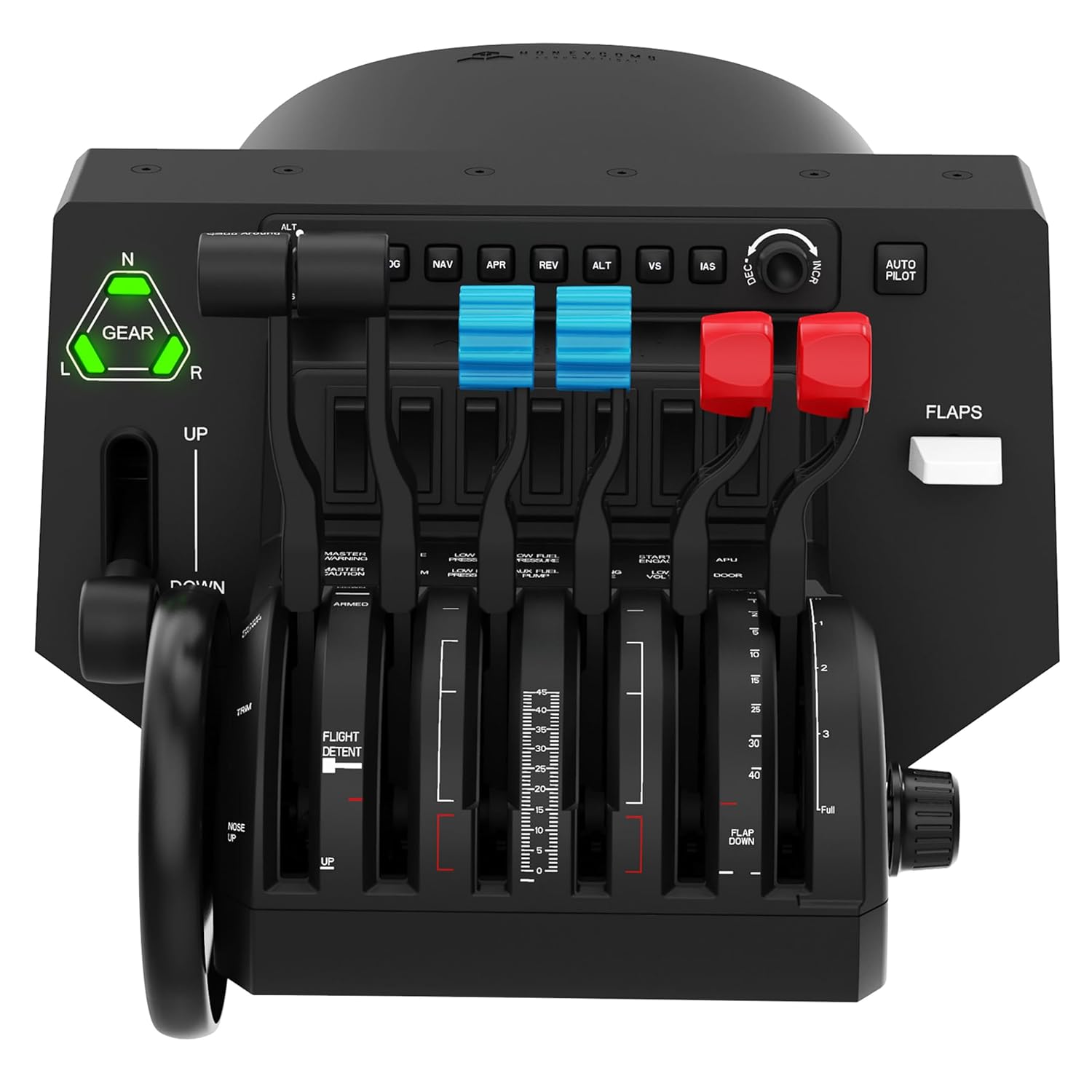 Honeycomb Bravo Throttle Quadrant — Flight Simulator Controls w/Autopilot, Annunciator Panel, Gear, Flaps, Trim Wheel — All-in-One Cockpit System w/Configurable Throttle Setup
