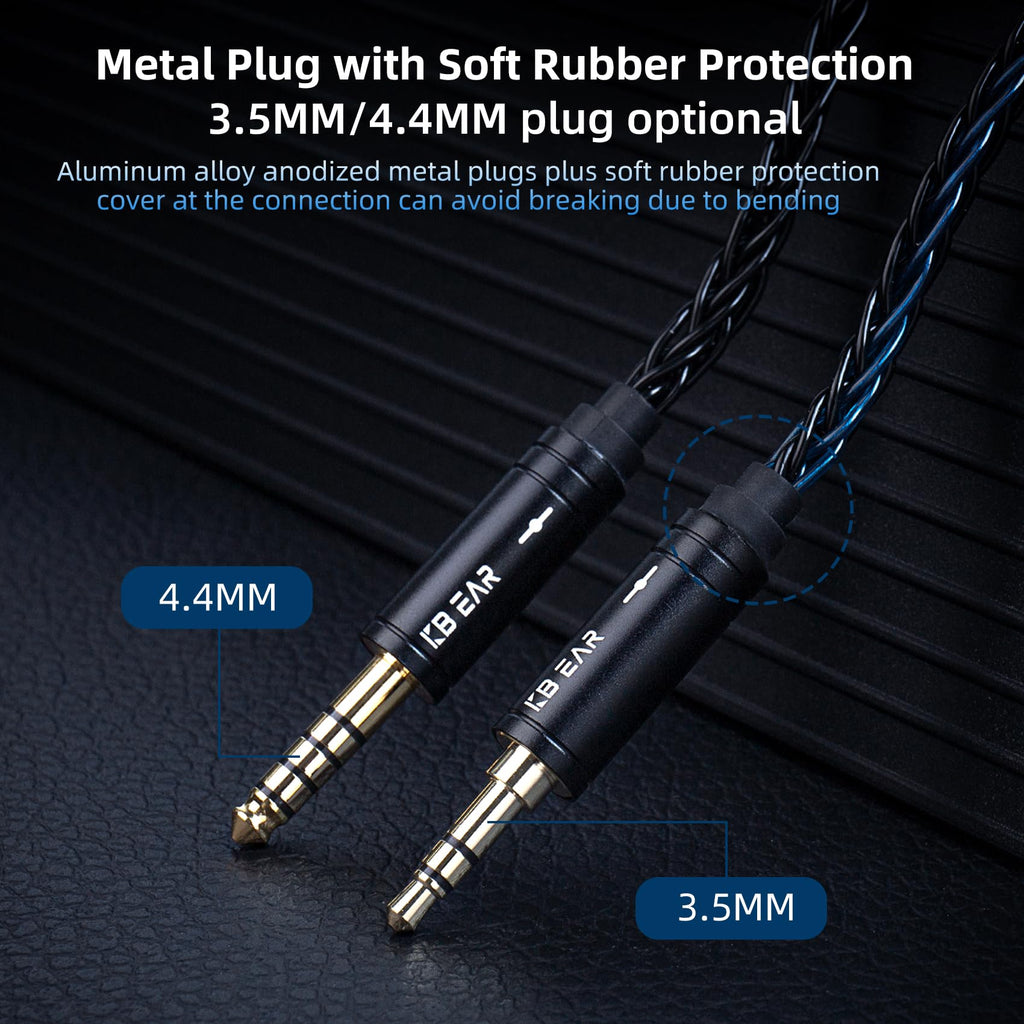 KBEAR ST16 Plus Long IEMs Earphone Cable with QDC-Type Pin for KZ ZSN/ZSN PRO /EDX PRO/ZS10 PRO/ZSN PRO X/ZS12 PRO X/ZSX/ZAS/ZVX/AS16/ZAR/DQS/ASX/D-Fi/Castor/PR2/PR3/ZEX CCA CRA/C12/C10PRO (QDC 3.5MM)