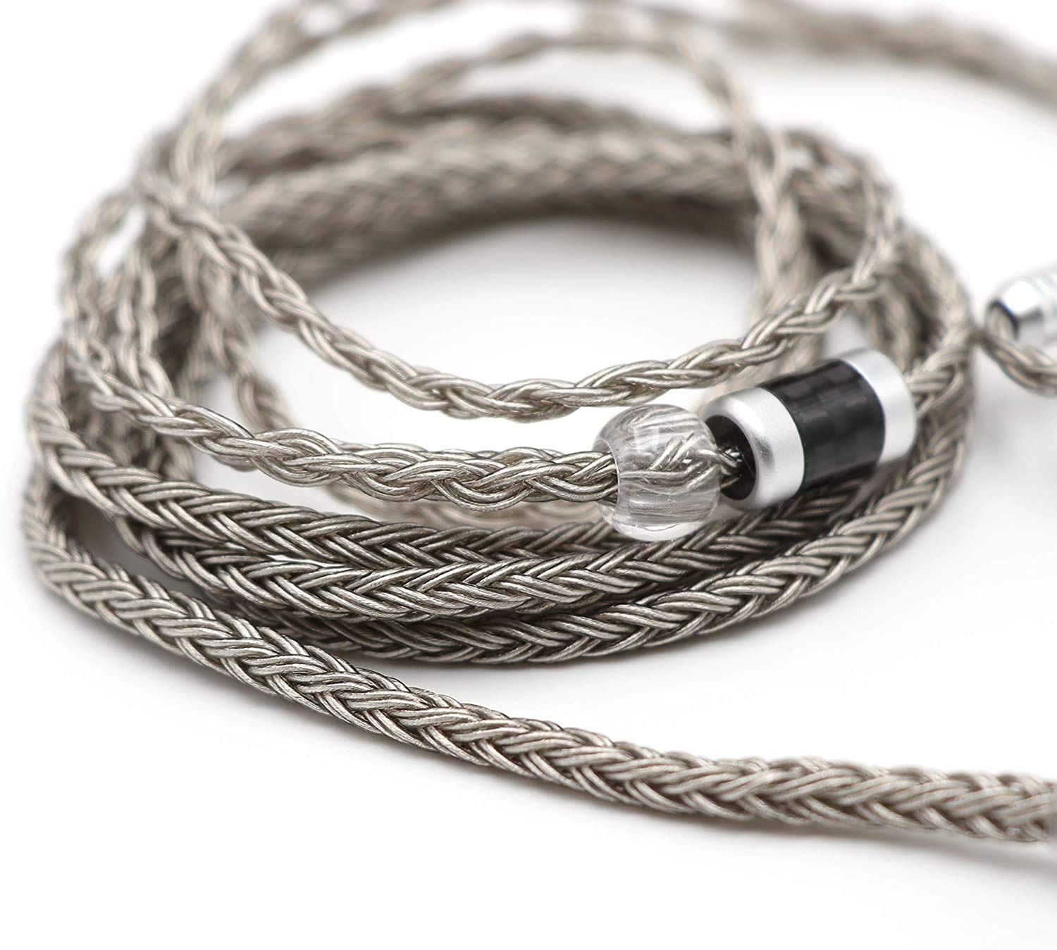 Linsoul Tripowin Zonie IEM Cable, 16 Core Silver Plated Earphone Upgraded Cords, 1.25m SPC in Ear Monitor Cable for 7hz Zero:2 Orchestra Lite Cadenza Hype4 Supermix4(2pin 0.78mm, 4.4mm)(Grey)