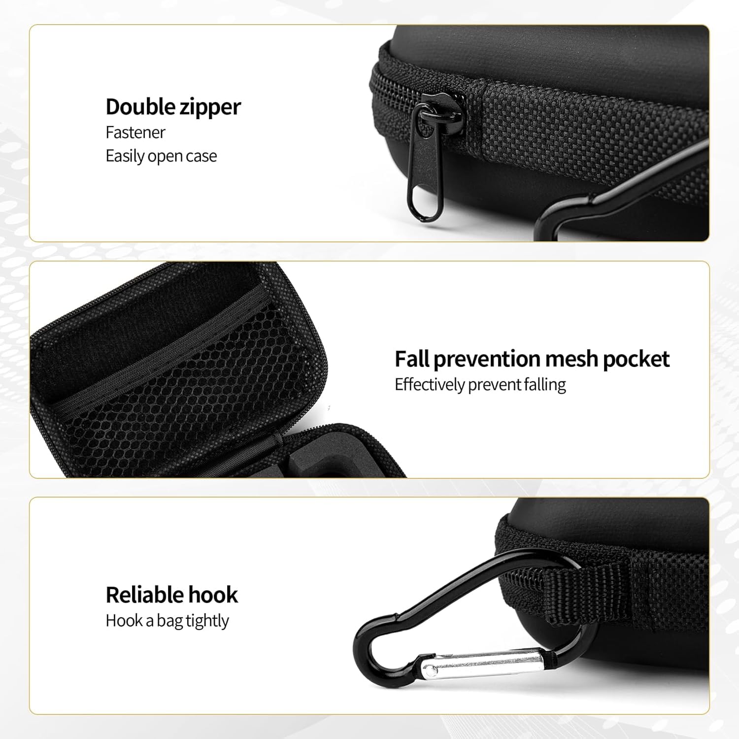 Estuche IEM KZ ZS10 Pro para monitor intrauricular, estuche para auriculares CCZ ZC02 con mosquetón, bolsa de almacenamiento de viaje EVA para CCA CRA, Shure SE215, Moondrop Chu, CCZ Melody, KBEAR KS1
