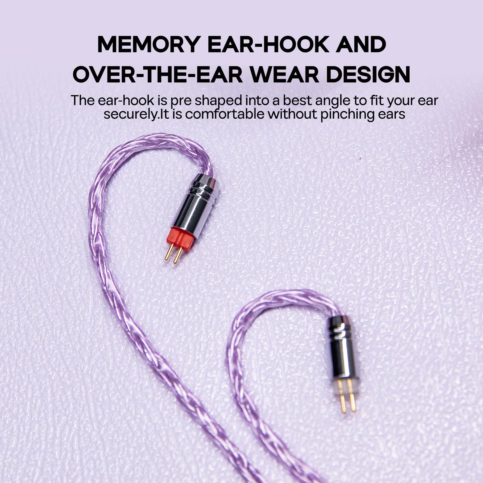 Linsoul Tripowin Zonie IEM Cable, 16 Core Silver Plated Earphone Upgraded Cords, 1.25m SPC in Ear Monitor Cable for 7hz Zero:2 Orchestra Lite Cadenza Hype4 Supermix4(2pin 0.78mm, 3.5mm)(Violet)