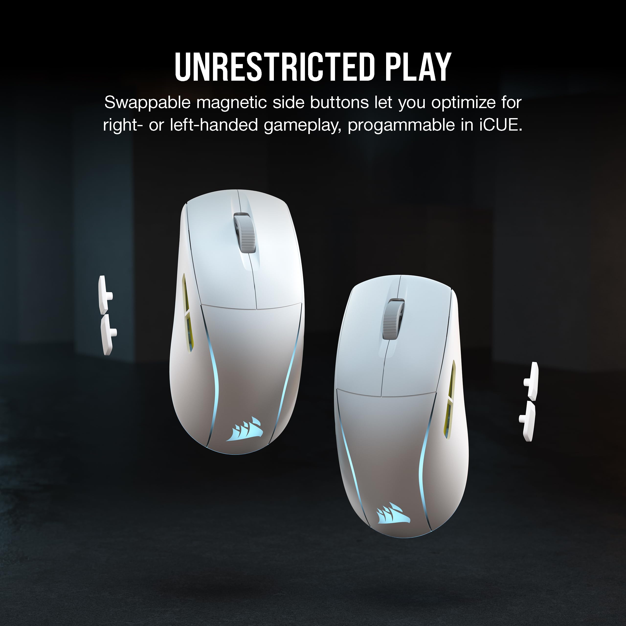 Corsair M75 Wireless Gaming Mouse - 26,000 DPI, Lightweight FPS Design, Swappable Side Buttons, iCUE Compatible, Black