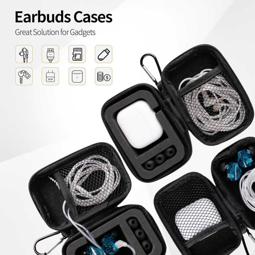 Estuche IEM KZ ZS10 Pro para monitor intrauricular, estuche para auriculares CCZ ZC02 con mosquetón, bolsa de almacenamiento de viaje EVA para CCA CRA, Shure SE215, Moondrop Chu, CCZ Melody, KBEAR KS1