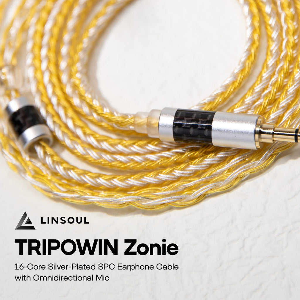 Linsoul Tripowin Zonie IEM Cable, 16 Core Silver Plated Earphone Upgraded Cords, 1.25m SPC in Ear Monitor Cable for 7hz Zero:2 Orchestra Lite Cadenza Hype4 Supermix4(2pin 0.78mm, 3.5mm)(Violet)