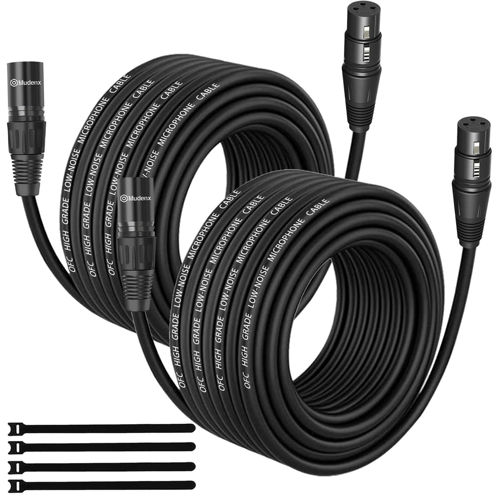 XLR Cables 5FT 2 Pack,XLR Male to Female 3 Pins Microphone Cable,Shielded Balanced Oxygen-Free Copper (OFC) Speaker Cord