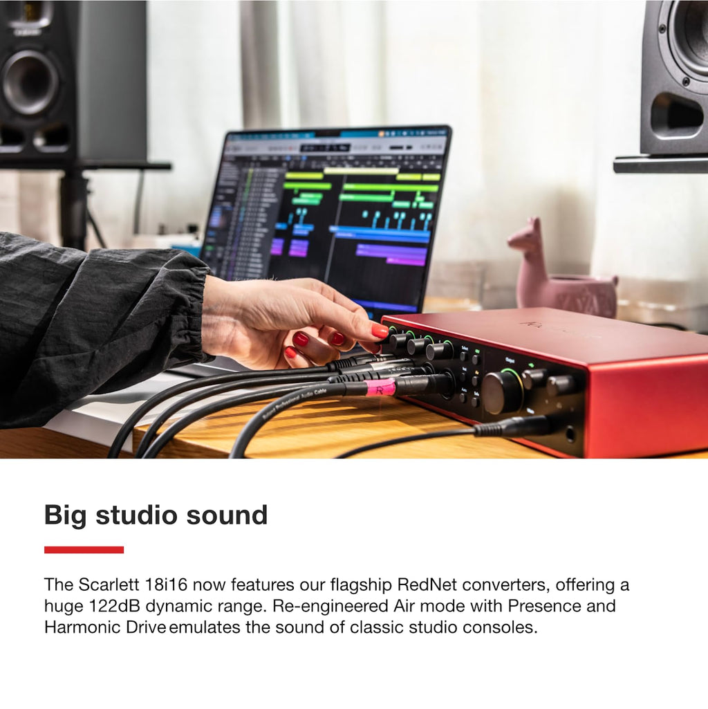 Focusrite Scarlett 18i16 4th Gen USB Audio Interface, for Songwriting, Music Production, Recording, and Podcasting — High-Fidelity, Studio Quality Recording, and All the Software You Need to Record