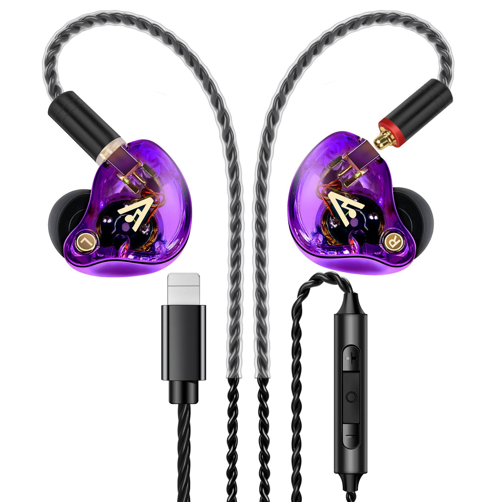 Vibes 202MC USB-C Wired Earbuds - USBC HiFi in Ear Headphones for iPhone 17/16/15 - Noise Isolating Ear Buds w/ Mic - Clear Sound, Deep Bass & Comfort-Fit Earphones - Silver Plated Cord, Carrying Case