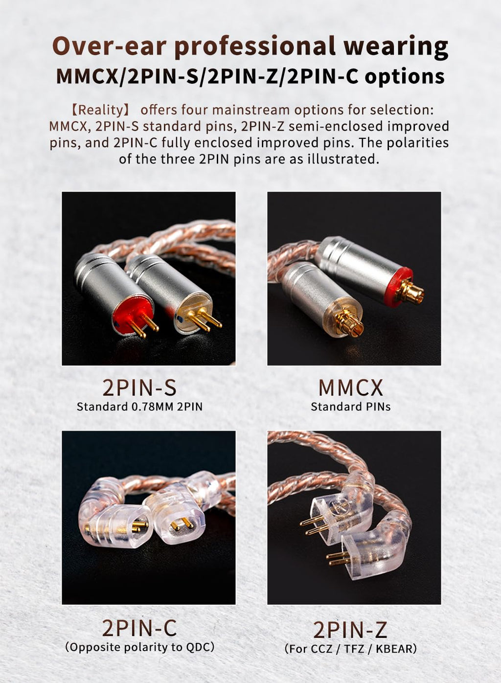 KZ CCA 2PIN IEM Earphone Cable, 4 Core High-Purity Copper Twisted IEMs Replacement Cable, Earbud Headphone Replacement Copper Extension Cable for KZ ZST ZSTX EDX ES4 AS10 CCA C10 C16 TRN V80 V90