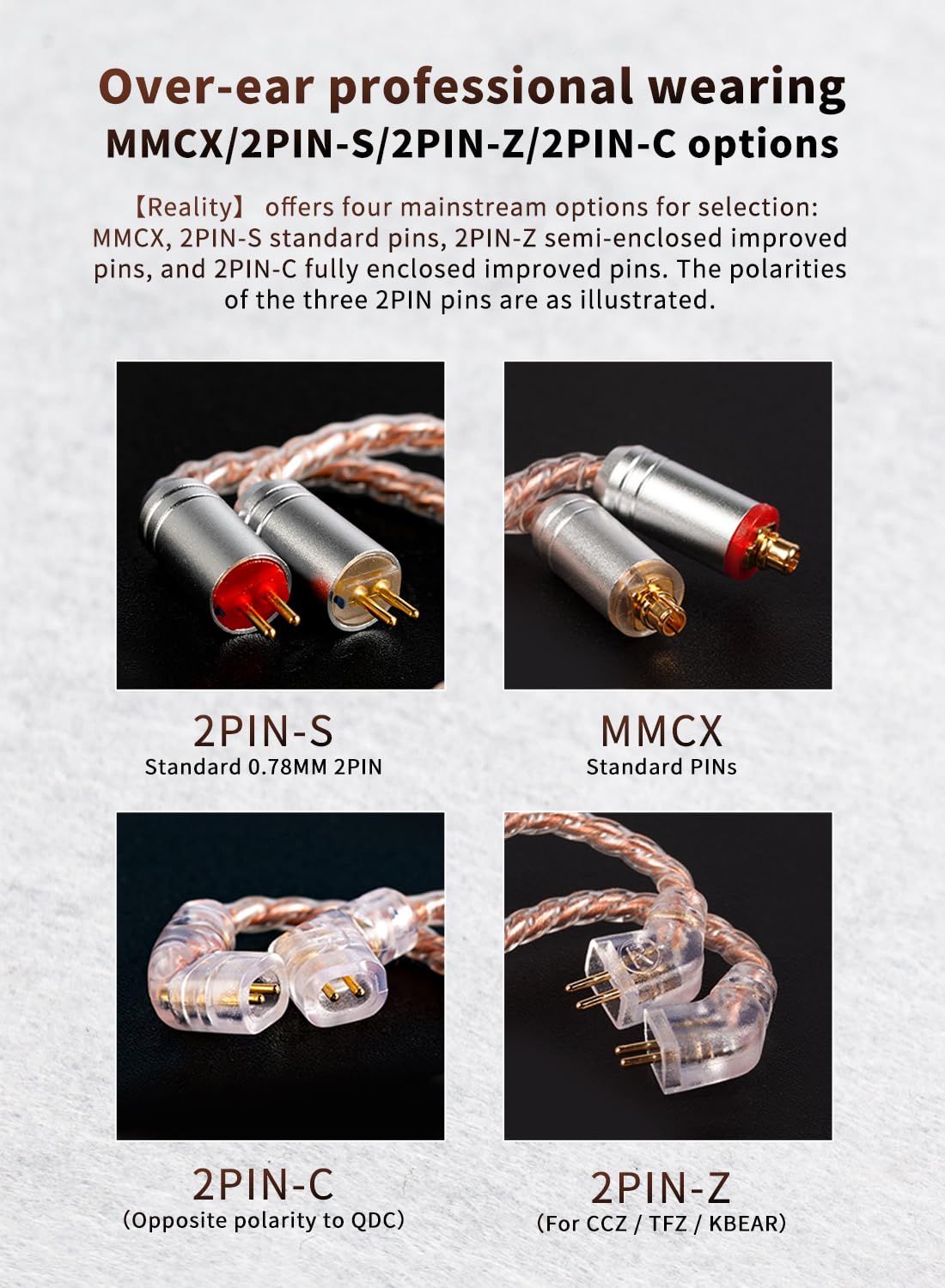 KZ CCA 2PIN IEM Earphone Cable, 4 Core High-Purity Copper Twisted IEMs Replacement Cable, Earbud Headphone Replacement Copper Extension Cable for KZ ZST ZSTX EDX ES4 AS10 CCA C10 C16 TRN V80 V90