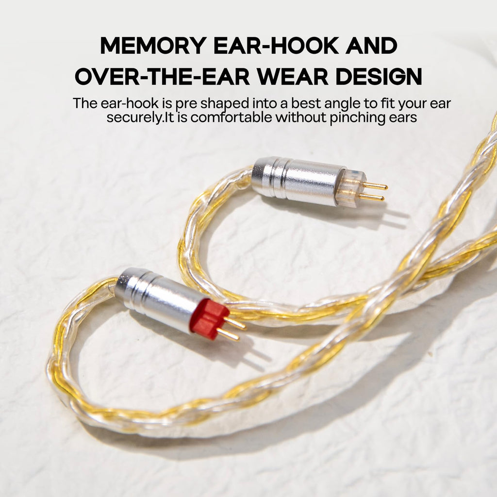 Linsoul Tripowin Zonie IEM Cable, 16 Core Silver Plated Earphone Upgraded Cords, 1.25m SPC in Ear Monitor Cable for 7hz Zero:2 Orchestra Lite Cadenza Hype4 Supermix4(2pin 0.78mm, 4.4mm)(Grey)
