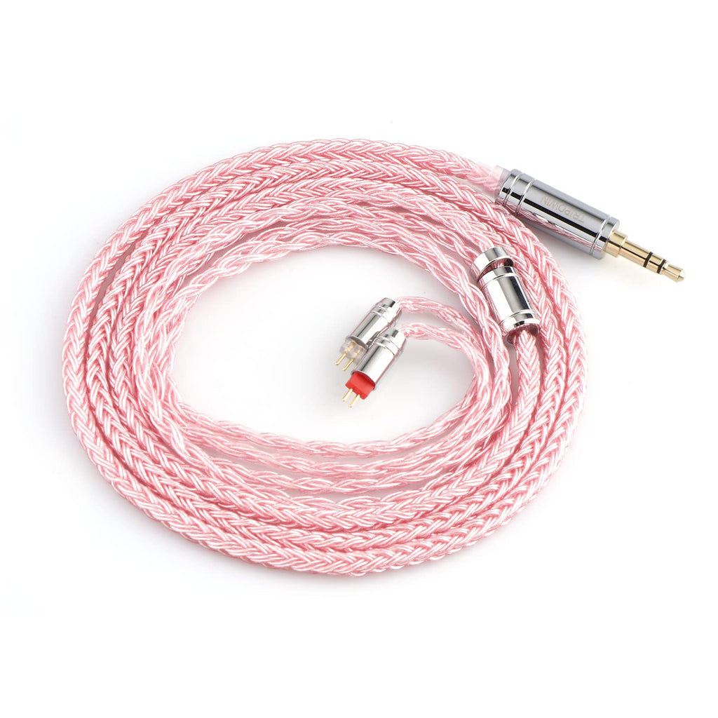 Linsoul Tripowin Zonie IEM Cable, 16 Core Silver Plated Earphone Upgraded Cords, 1.25m SPC in Ear Monitor Cable for 7hz Zero:2 Orchestra Lite Cadenza Hype4 Supermix4(2pin 0.78mm, 3.5mm)(Violet)